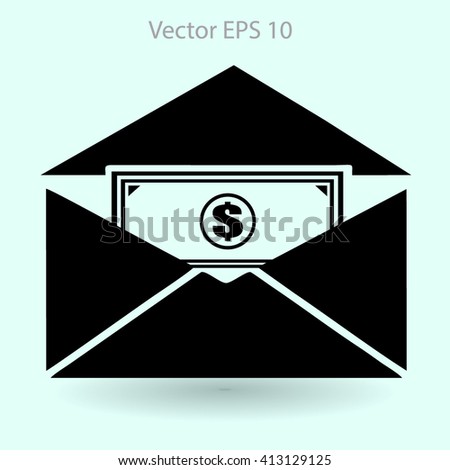 Money in an envelope vector illustration