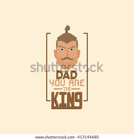 Isolated banner with text and a geometric face of a dad for father's day celebrations