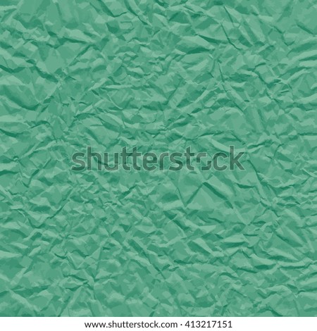 Green texture of crumpled paper. Vector illustration.