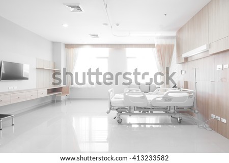 Recovery Room with beds and comfortable medical equipped in a hospital Royalty-Free Stock Photo #413233582