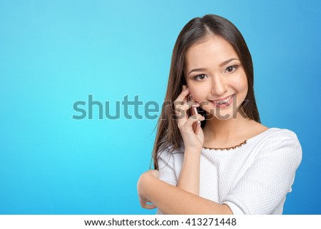 Businesswoman isolated with mobile phone