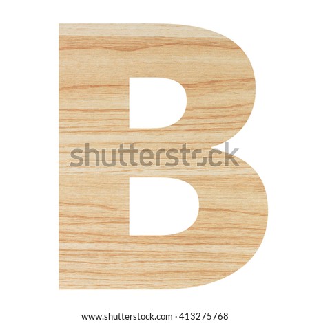 English alphabet with wood texture isolated on white background- clipping path