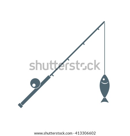Fishing rod icon. Vector illustration

