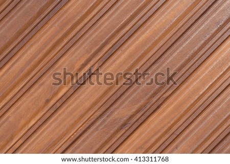 Teak wood wall in the old building