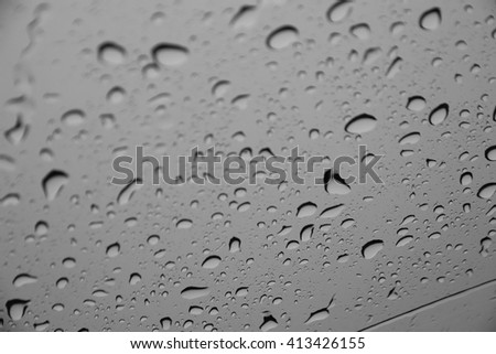 Waterdrops or raindrops   on a glass surface (Selective focus)