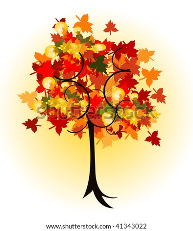 beautiful vector autumn tree design