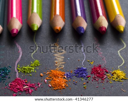pencils with color shaving