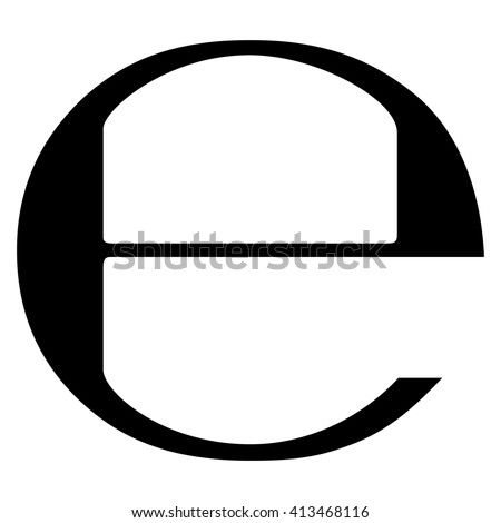 Estimated sign , e mark , e symbol , vector illustration