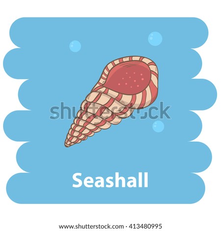 Seashell.Cartoon Seashell illustration.Cartoon animal Seashell isolated on background.Sea Seashell,sea animal. Seashell marine animal.Seashell illustration.
