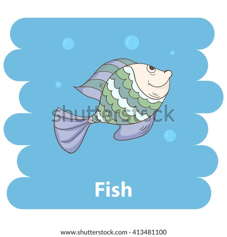 Fish.Cute cartoon fish illustration.Cartoon animal fish isolated on background.Sea fish,baby fish,sea animal. fish marine animal.Cute fish illustration.Abstract fish character 