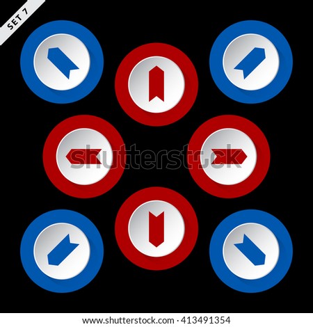 red and blue arrows in eight directions on a black background