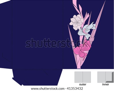 Gift folder with die cut (gladiolus flowers)