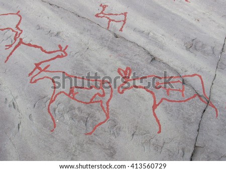 Alta Prehistoric Rock Carvings, Alta Norway (Pregnant Animals)