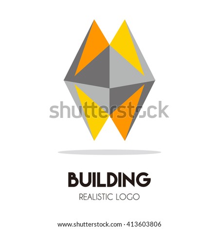 Room building property abstract vector and logo design or template real estate business icon of company identity symbol concept