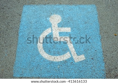  Disable parking road sign marking on tarmac