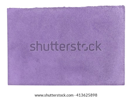 sheet of old violet paper on white, old paper texture.
