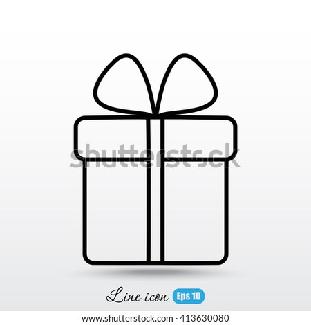 Line icon- gift  box