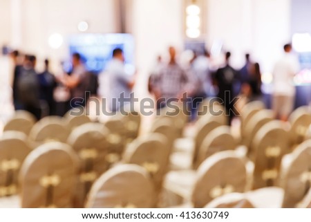 Abstract blur people in press conference meeting, new product 
launching, business event concept