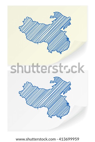 China scribble map on a white background.
