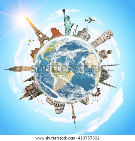 Famous monuments of the world illustrating the travel and holidays 'elements of this image furnished by NASA'