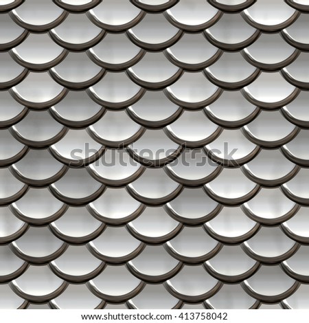 Seamless squama of silver. Background texture. Metal background.