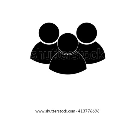 Icon of Team or People group. Illustration of crowd of people - icon silhouettes vector. Social icon. Flat style design