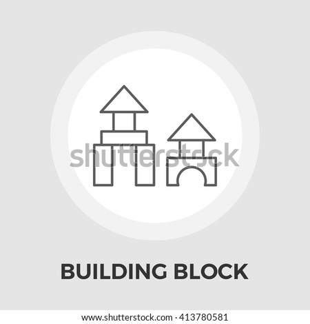 Building block icon vector. Flat icon isolated on the white background. Editable EPS file. Vector illustration.
