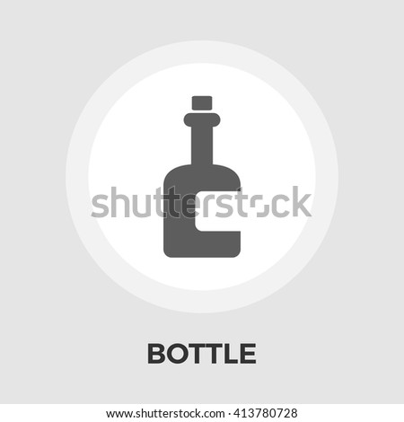 Bottle icon vector. Flat icon isolated on the white background. Editable EPS file. Vector illustration.