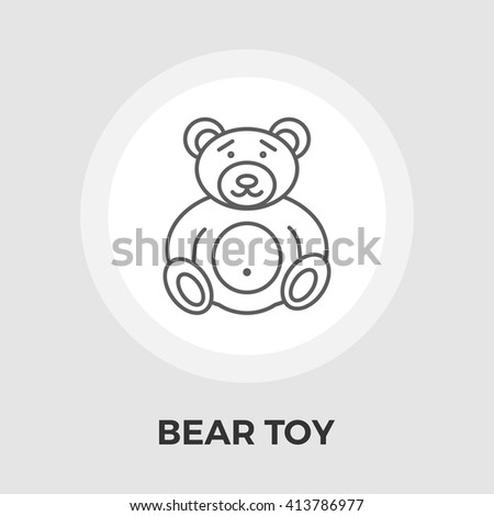 Bear Toy Icon Vector. Flat icon isolated on the white background. Editable EPS file. Vector illustration.