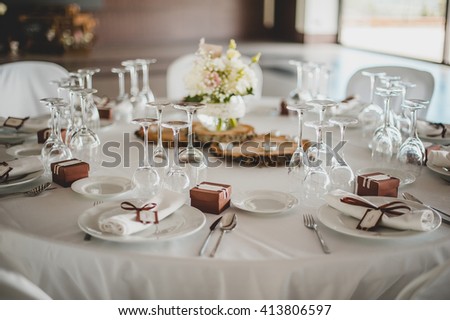 Table serving for special day Royalty-Free Stock Photo #413806597