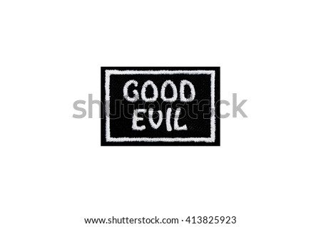 good over evil embroidered badge