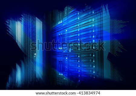 futuristic design art design of the mainframe in the data center