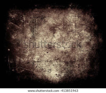 Dark Scratched Grunge Texture Background With Frame