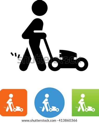 Person mowing the lawn icon