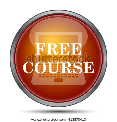 Free course icon. Internet button on white background.
