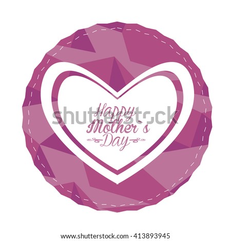 Isolated textured sticker with a heart and text for mother's day celebrations