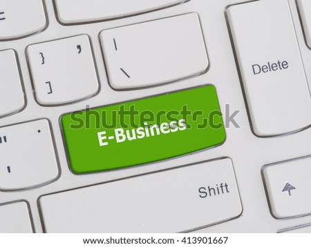 Computer keyboard button with E-Business text