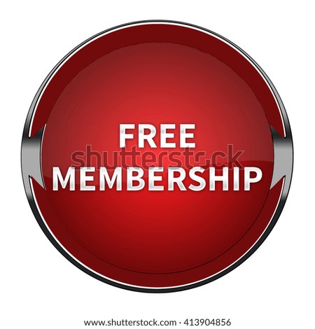 Free membership button isolated