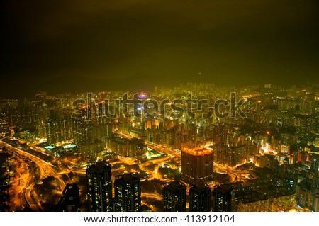 viewpoint of Hongkong at night time