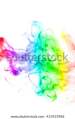 colored smoke isolated on white background, Abstract smoke,Abstract smoke wave