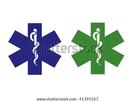 blue and green medical symbol