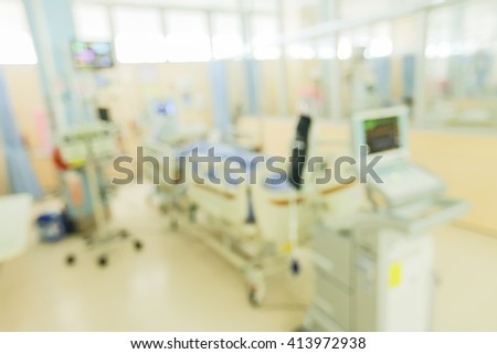 Blurred Treatment of a patient in critical condition in the ICU ward.