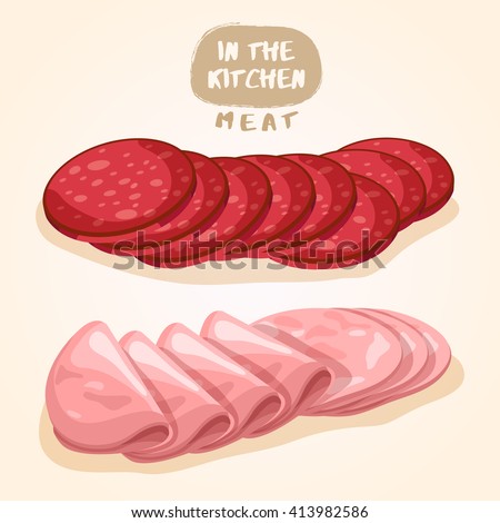 Meat Isolated Set : Vector Illustration