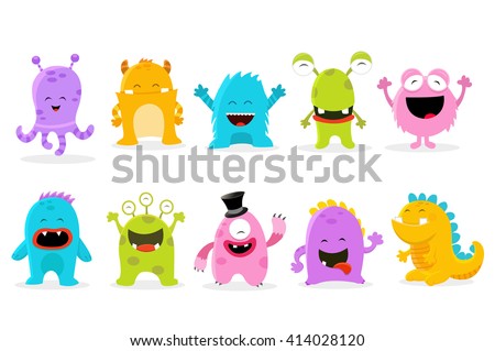 Cute Monster Set Royalty-Free Stock Photo #414028120