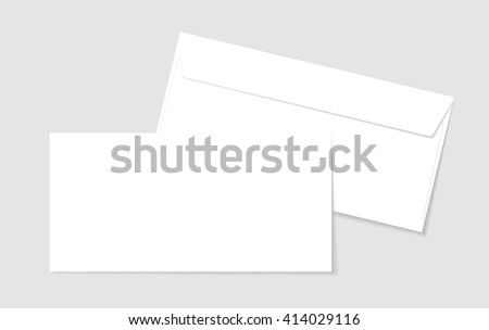 Blank paper envelopes for your design. Vector envelopes template. Royalty-Free Stock Photo #414029116