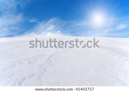snow mountain and blue sky