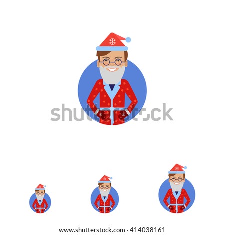 Smiling man in Santa costume