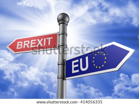 brexit-eu guidepost Royalty-Free Stock Photo #414056335