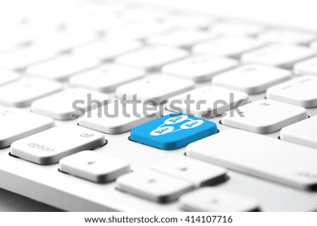 Wifi & Internet business icon on computer keyboard