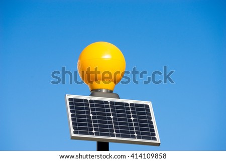 Traffic light from solar cell panel